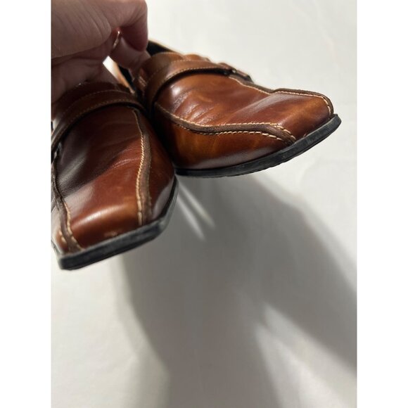 Ecco Womens Brown Leather Heeled Loafers Size 39, 8-8.5 - Picture 5 of 8